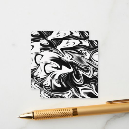 「コスミックスワール:黒と白の大理石のエレガンス エンクロージャーカード (正面/裏面インサイチュ)