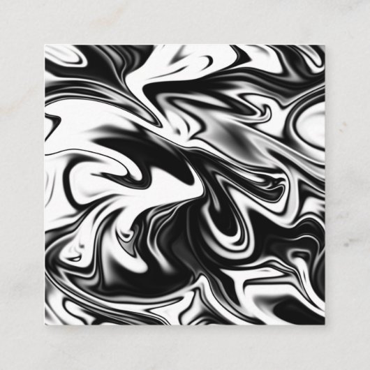 「コスミックスワール:黒と白の大理石のエレガンス エンクロージャーカード (裏面)
