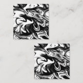 「コスミックスワール:黒と白の大理石のエレガンス エンクロージャーカード (正面/裏面)