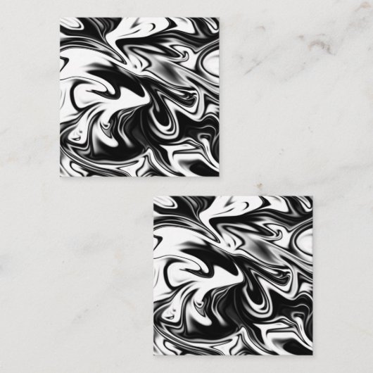 「コスミックスワール：黒と白の大理石のエレガンス エンクロージャーカード (正面/裏面)