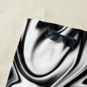 「コスミックスワール：黒と白の大理石のエレガンス ビーチタオル (インサイチュ)