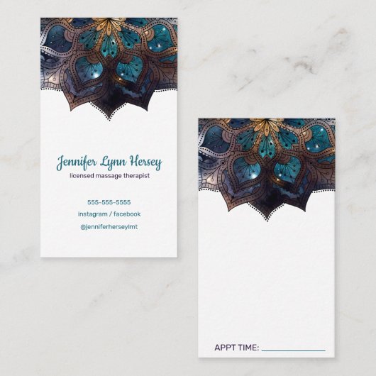 コスミックパープルボホマンダラマッサージセラピー 名刺 (正面/裏面)