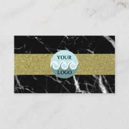 コスムロゴ黒い大理石金ゴールド名刺 名刺