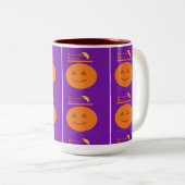 コスメおもしろいットデザインカボチャハロウィンマグ ツートーンマグカップ (正面右)
