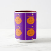コスメおもしろいットデザインカボチャハロウィンマグ ツートーンマグカップ (中央)