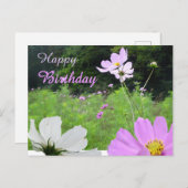 コスメア・ワイルドフラワーズフィールドハッピーバースデーはがき ポストカード (正面/裏面)