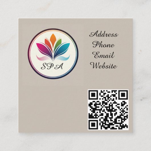 コスメエレガントティックアレンジメントディスプレイ スクエア名刺 (裏面)