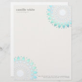 コスメエレガントトロジーサークルライトブルーオフホワイト レターヘッド (正面/裏面)