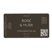 コスメティック油ラベル/Qrcode付きスポイトボトル ラベル (正面)