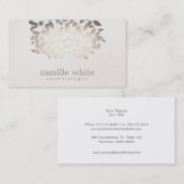 コスメフェイクトロジーゴールド離れフォイルリネンルック 名刺 (正面/裏面)