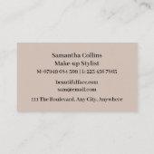 コスメ図解入りの、写真付きのティック、メイクアップスタイリスト 名刺 (裏面)