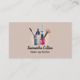 コスメ図解入りの、写真付きのティック、メイクアップスタイリスト 名刺