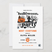 コスメ最高のットレトロハローウィンパーティ招待状 招待状 (正面)