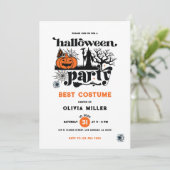 コスメ最高のットレトロハローウィンパーティ招待状 招待状 (スタンド正面)