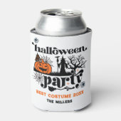コスメ最高のットレトロハローウィンパーティ招待状 缶クーラー (缶正面)