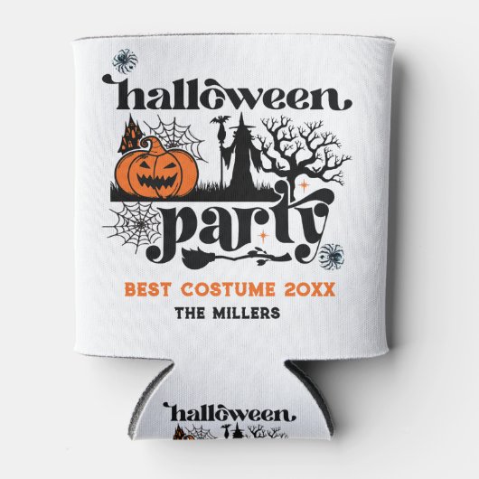 コスメ最高のットレトロハローウィンパーティ招待状 缶クーラー (正面)