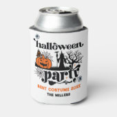コスメ最高のットレトロハローウィンパーティ招待状 缶クーラー (缶裏面)