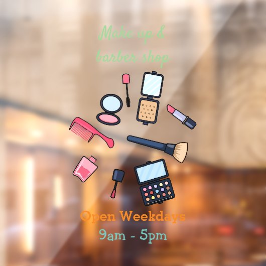 コスメ/メイクアップ漫画イラストレーション ウィンドウサイン (シート2)