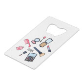 コスメ/メイクアップ漫画イラストレーション クレジットカード栓抜き (正面アングル)