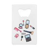 コスメ/メイクアップ漫画イラストレーション クレジットカード栓抜き (裏面)