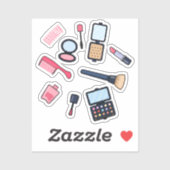 コスメ/メイクアップ漫画イラストレーション シール (シート)