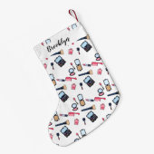 コスメ/メイクアップ漫画イラストレーション スモールクリスマスストッキング (裏面 (吊り時))