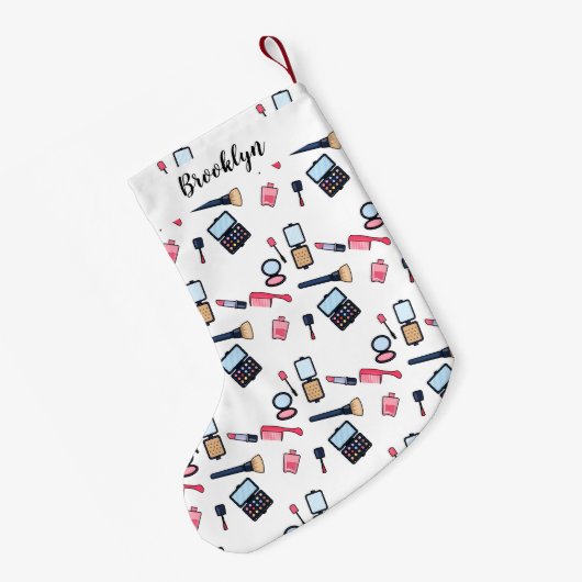 コスメ/メイクアップ漫画イラストレーション スモールクリスマスストッキング (裏面 (吊り時))