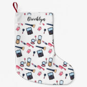 コスメ/メイクアップ漫画イラストレーション スモールクリスマスストッキング (正面)