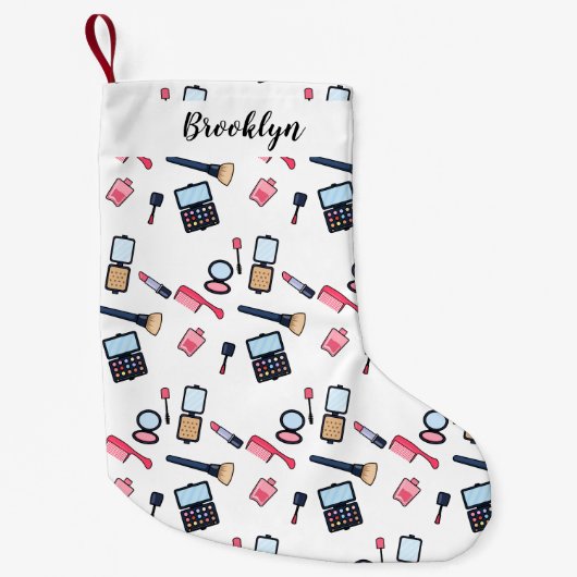 コスメ/メイクアップ漫画イラストレーション スモールクリスマスストッキング (正面)