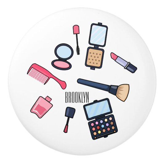 コスメ/メイクアップ漫画イラストレーション セラミックノブ (正面)