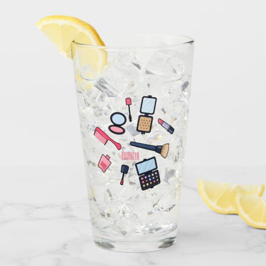 コスメ/メイクアップ漫画イラストレーション タンブラーグラス (アイス正面)