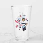 コスメ/メイクアップ漫画イラストレーション タンブラーグラス (正面)