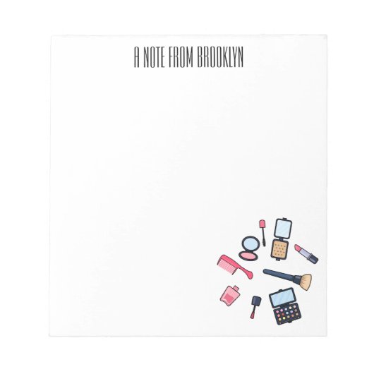 コスメ/メイクアップ漫画イラストレーション ノートパッド (正面)