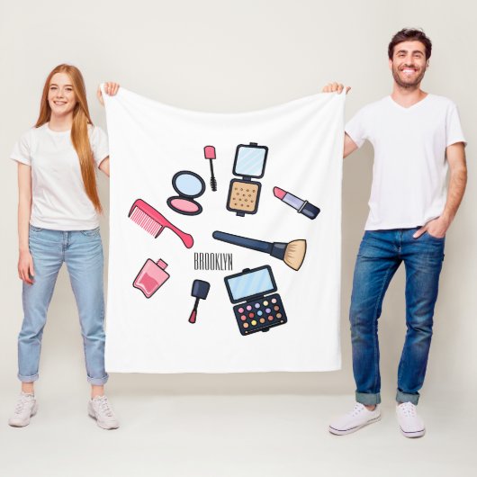 コスメ/メイクアップ漫画イラストレーション フリースブランケット (インサイチュ)