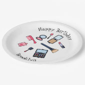 コスメ/メイクアップ漫画イラストレーション ペーパープレート (アングル)