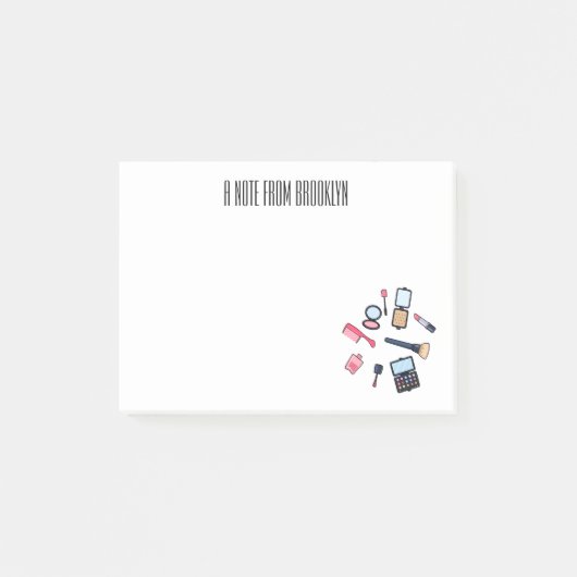 コスメ/メイクアップ漫画イラストレーション ポストイット (正面)