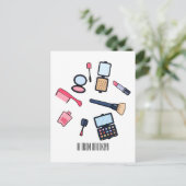 コスメ/メイクアップ漫画イラストレーション ポストカード (スタンド正面)