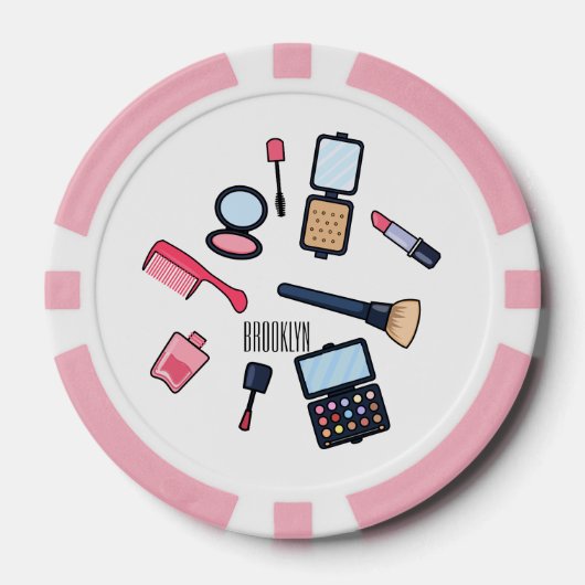 コスメ/メイクアップ漫画イラストレーション ポーカーチップ (正面)