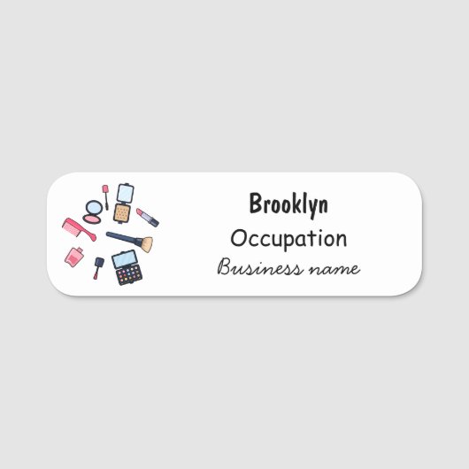 コスメ/メイクアップ漫画イラストレーション 名札 (正面)