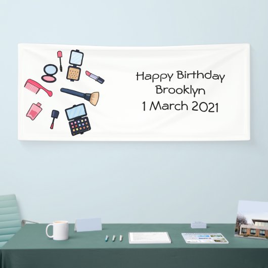 コスメ/メイクアップ漫画イラストレーション 横断幕 (トレードショー)