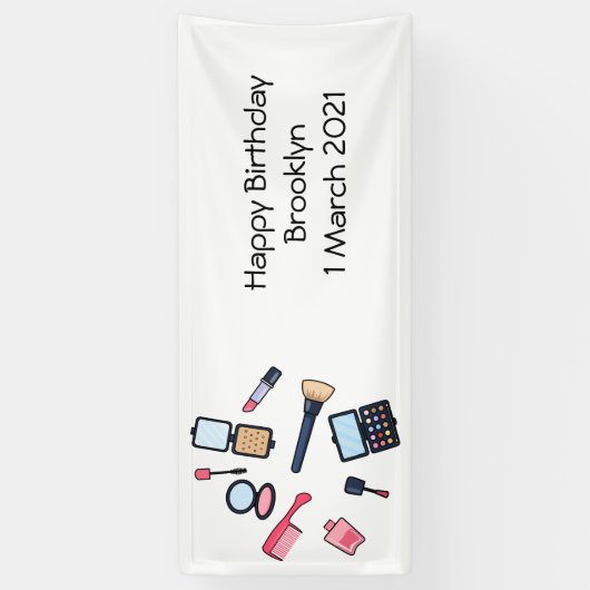 コスメ/メイクアップ漫画イラストレーション 横断幕 (縦)