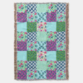 コスモシス水色コスモスフローラチーターキルト スローブランケット (正面縦)