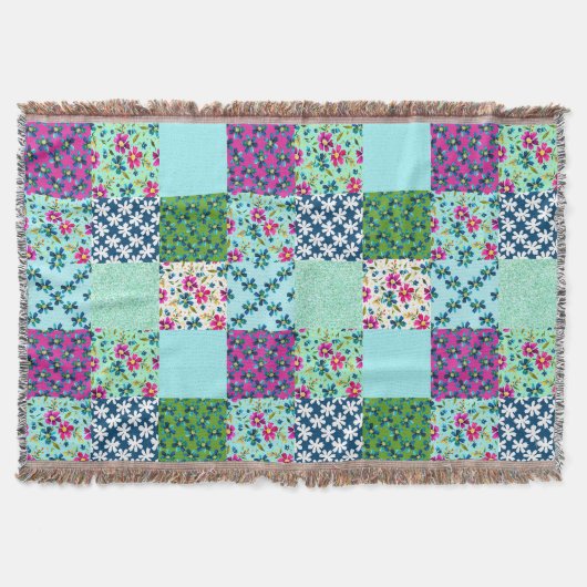 コスモシス水色コスモスフローラチーターキルト スローブランケット (正面)