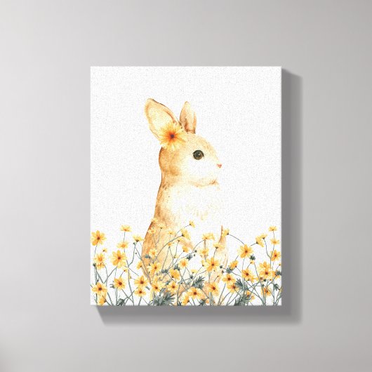 コスモスうさぎの花の森の保育園の装飾 キャンバスプリント (正面)