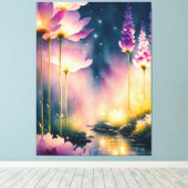 コスモスが芸術作品を花開く キャンバスプリント (インサイチュ (ウッドフロア))