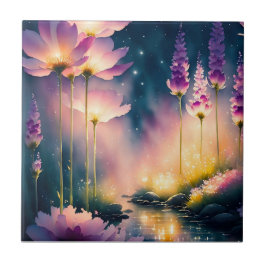 コスモスが芸術作品を花開く タイル