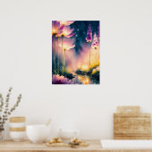 コスモスが芸術作品を花開く ポスター (キッチン)