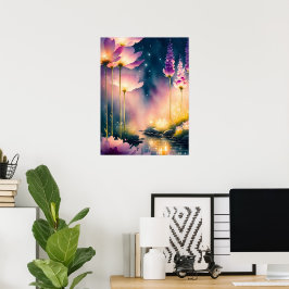 コスモスが芸術作品を花開く ポスター