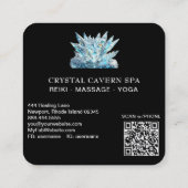 *~*コスモスきらめく・マジカル・ブルー・クリスタルQR スクエア名刺 (裏面)