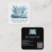 *~*コスモスきらめく・マジカル・ブルー・クリスタルQR スクエア名刺 (正面/裏面)